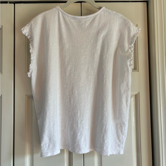 Boden, Faye white mini ruffle sleeve jersey tank, 14 - Picture 3 of 10